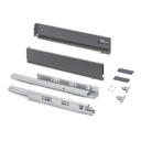 Cajón exterior Vertex con regulación 3D de altura 93mm, 40kg, profundidad 270mm, Acero, Gris antracita - Emuca