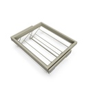 Kit de zapatero metálico y bastidor de guías con cierre suave para armario, regulable, módulo 600mm, Gris piedra - Emuca