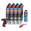 Kit pistola FoamGun S1 + 12 cartuchos espuma proyectable Penosil EasySpray 700ml + limpiador de espuma fresca 500ml
