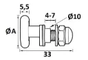 Rodamiento mampara Excentrico 19x5,5mm con tornillo inox Cufesan